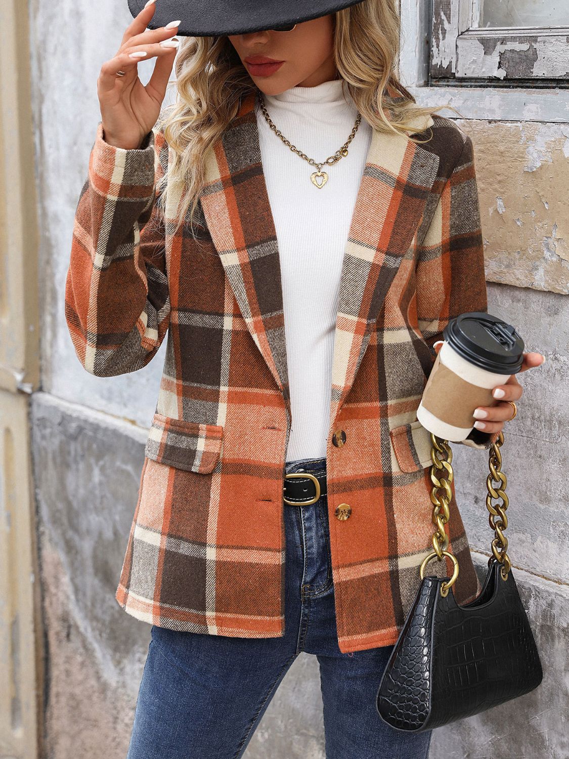 Plaid Button Down Structured Blazer // Honeypot: New + Vintage High Quality Western Wear