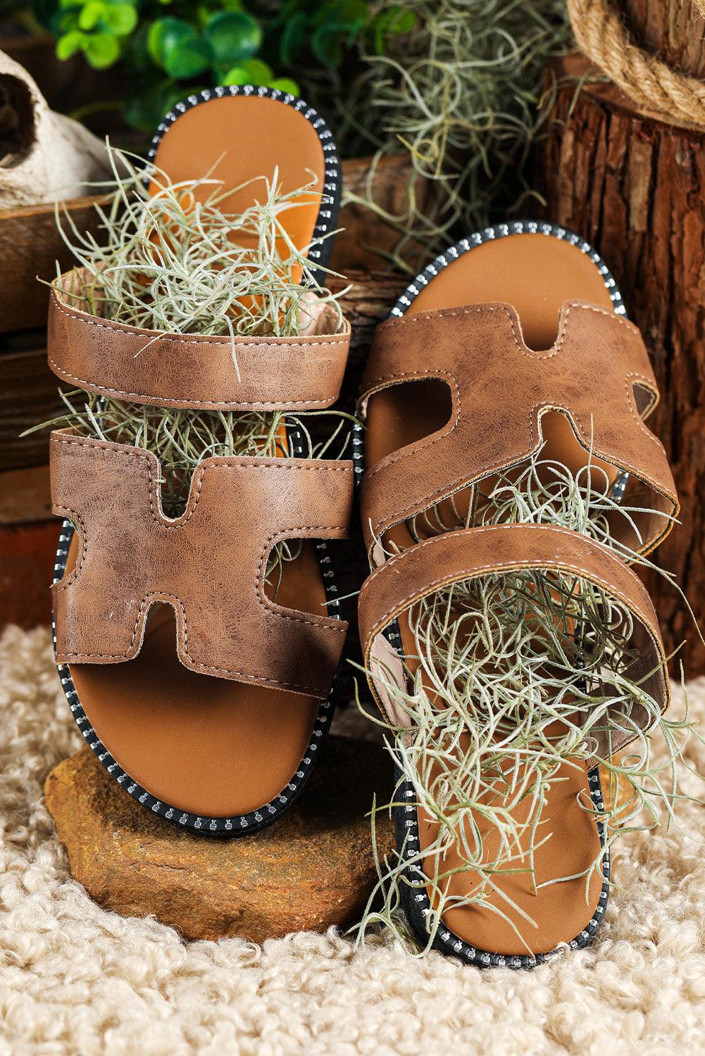 Trendy Cut-Out H Shape Slides // Honeypot: New + Vintage High Quality Western Wear