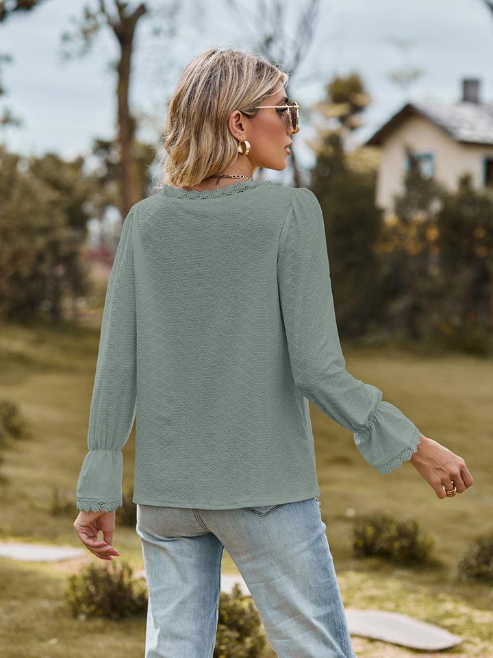 V-Neck Flounce Sleeve Blouse // Honeypot: New + Vintage High Quality Western Wear