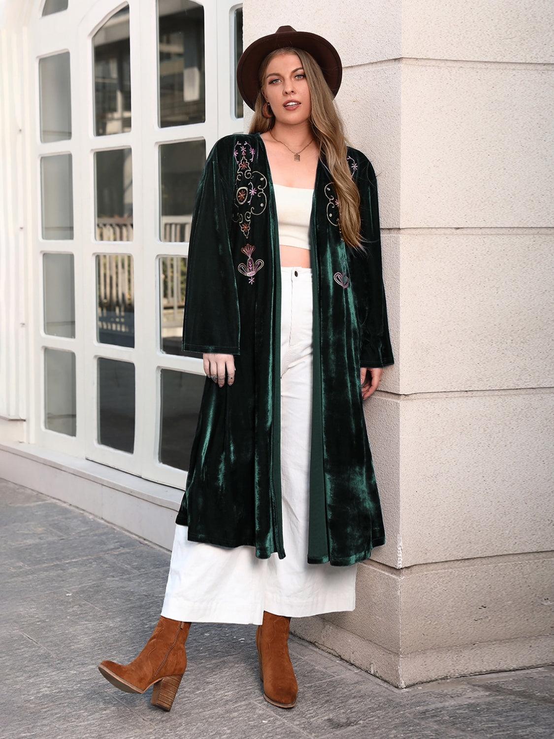 Plus Size Printed Open Front Long Sleeve Cardigan // Honeypot: New + Vintage High Quality Western Wear