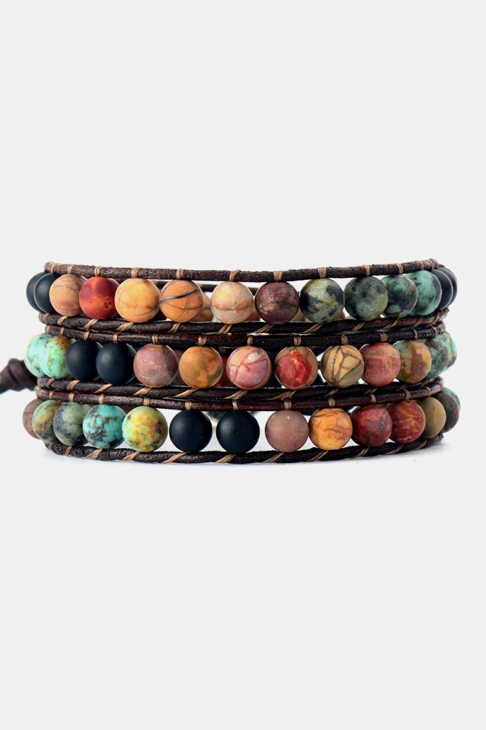 Handmade Triple Layer Beaded Agate Bracelet // Honeypot: New + Vintage High Quality Western Wear