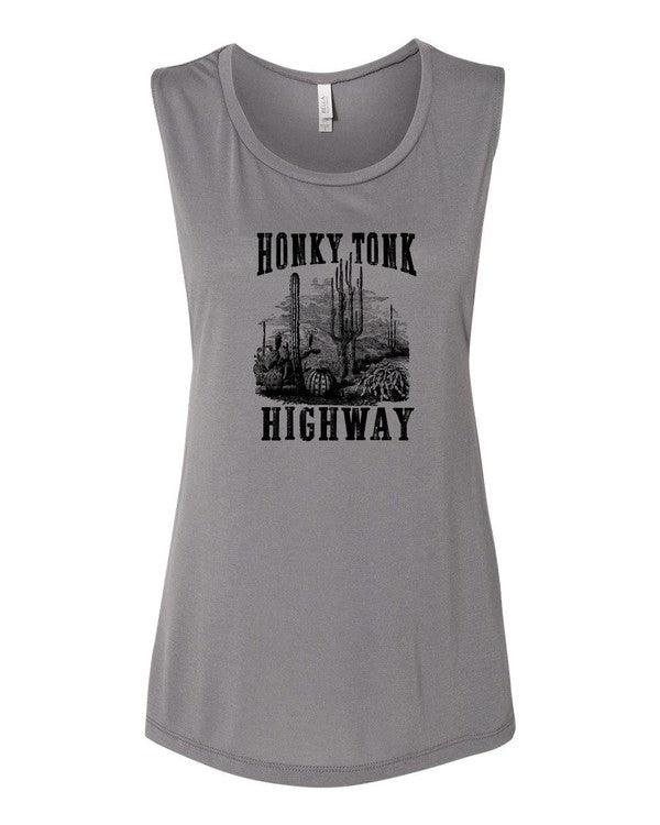 Honky Tonk Highway Print Muscle Tank // Honeypot: New + Vintage High Quality Western Wear