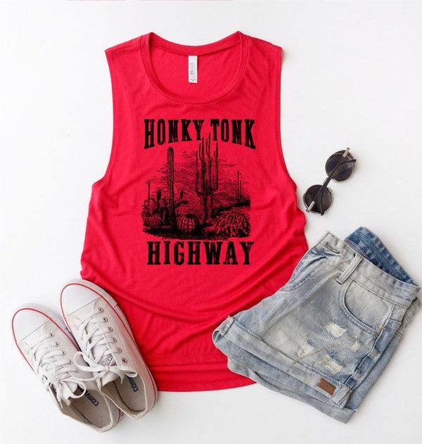 Honky Tonk Highway Print Muscle Tank // Honeypot: New + Vintage High Quality Western Wear