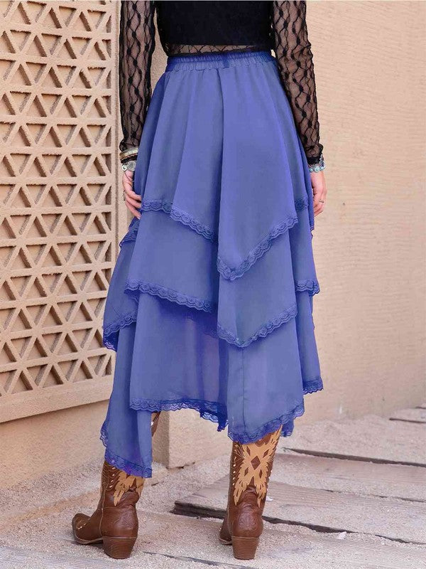 Tasha Tiered Midi Skirt // Honeypot: New + Vintage High Quality Western Wear