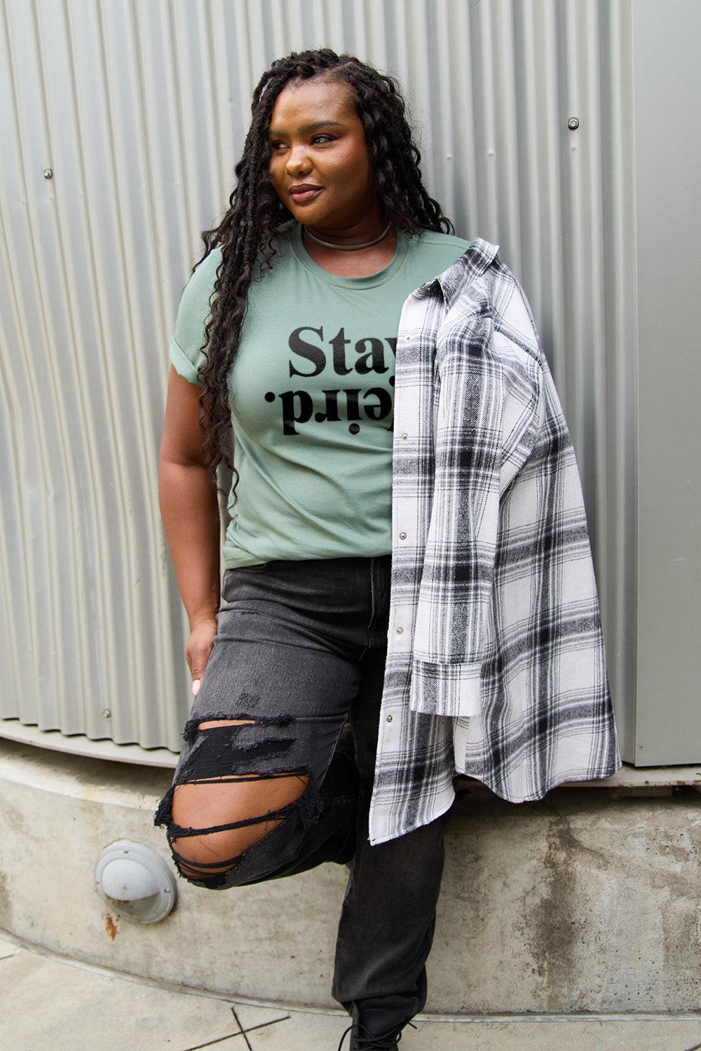Simply Love Full Size STAY WEIRD Short Sleeve T-Shirt // Honeypot: New + Vintage High Quality Western Wear