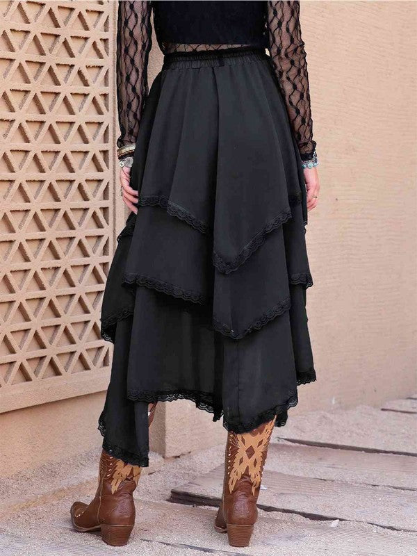 Tasha Tiered Midi Skirt // Honeypot: New + Vintage High Quality Western Wear