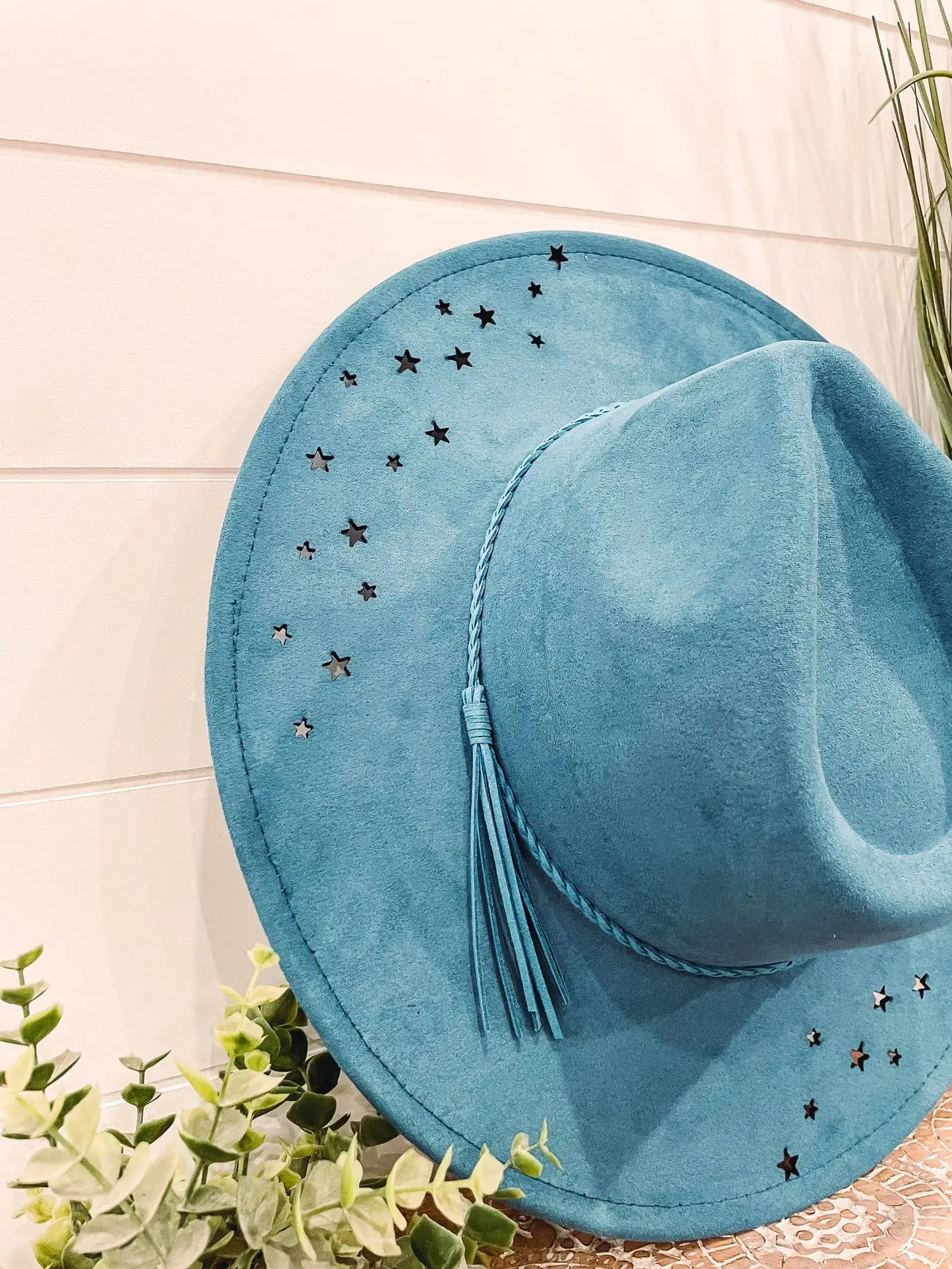 Vegan Suede Star Cutout Hat