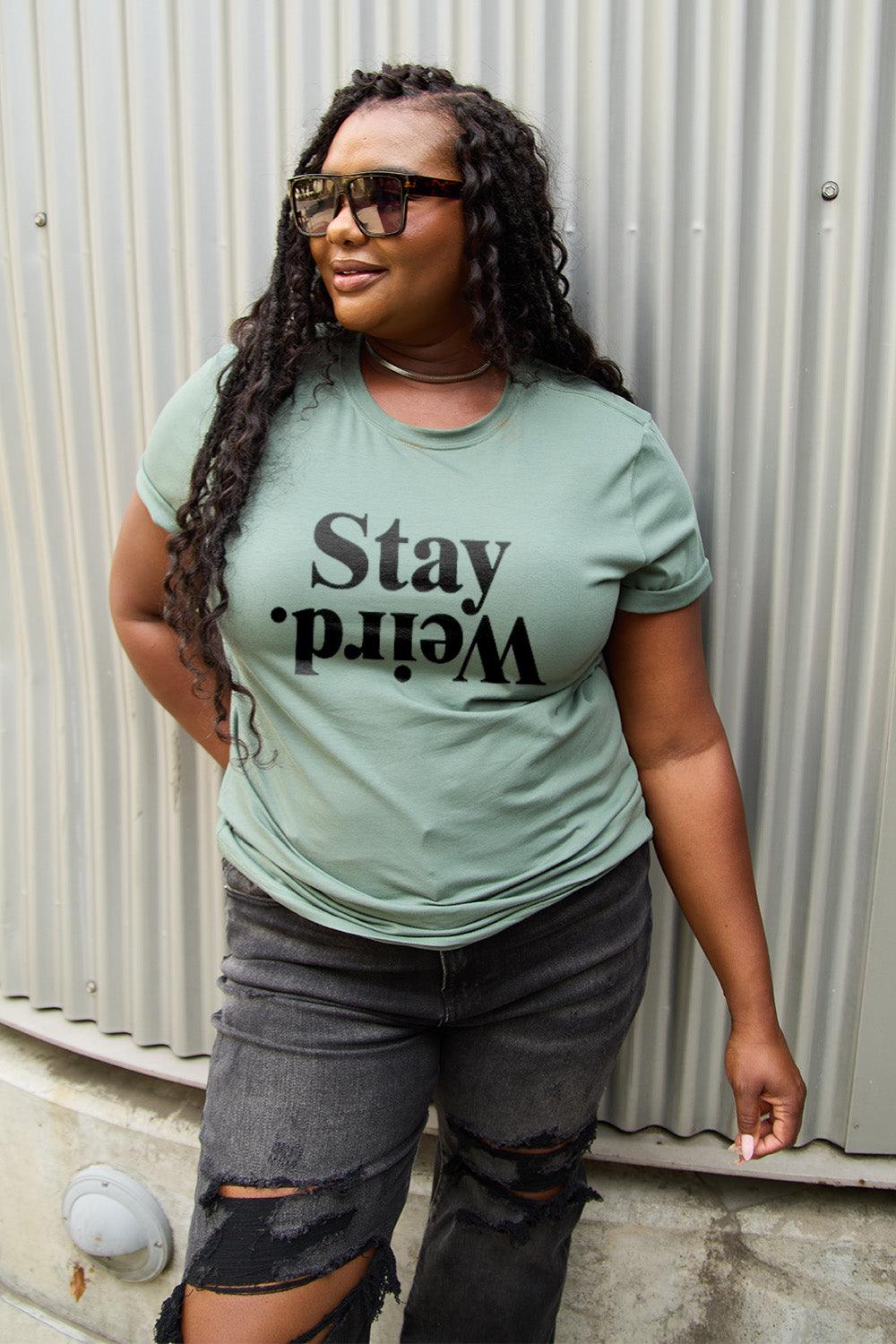 Simply Love Full Size STAY WEIRD Short Sleeve T-Shirt // Honeypot: New + Vintage High Quality Western Wear