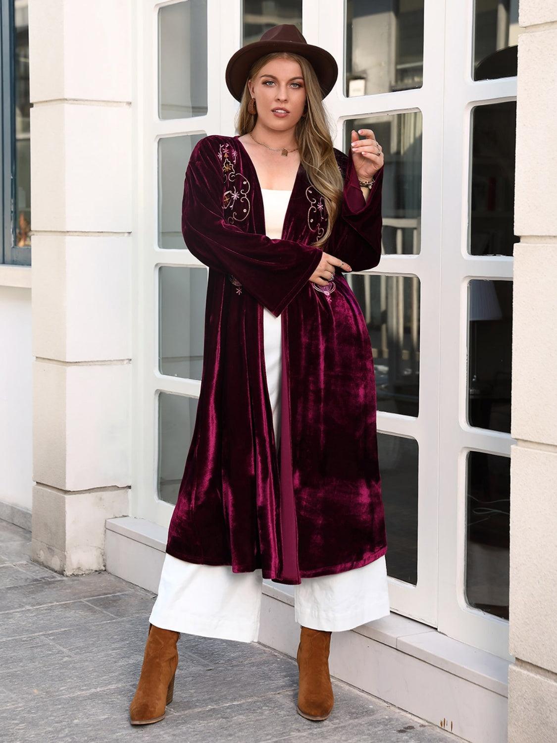 Plus Size Printed Open Front Long Sleeve Cardigan // Honeypot: New + Vintage High Quality Western Wear