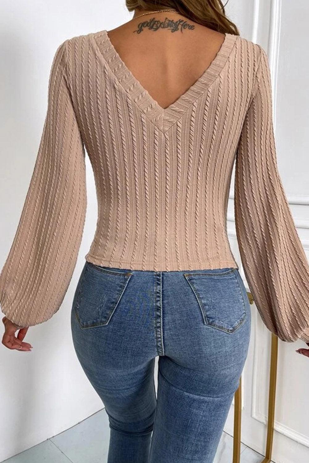 Black V-Neck Lantern Sleeve Top // Honeypot: New + Vintage High Quality Western Wear