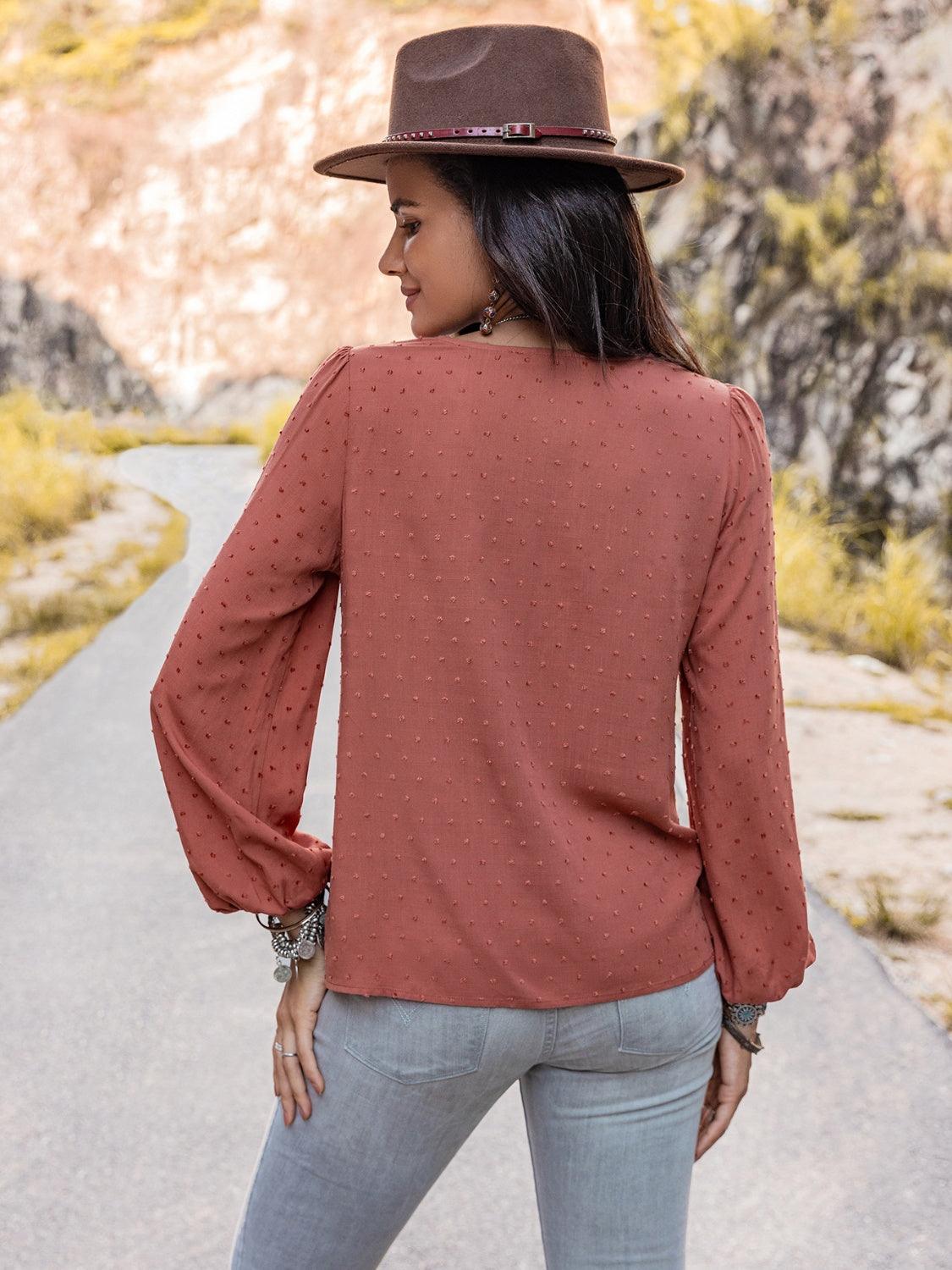 Swiss Dot V-Neck Blouse // Honeypot: New + Vintage High Quality Western Wear