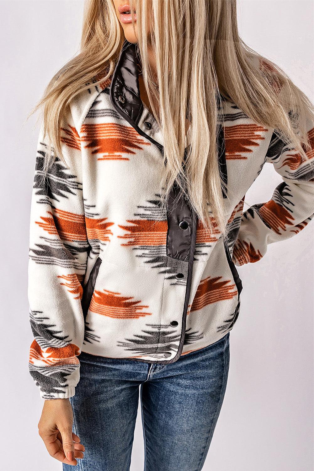 Gray Western Aztec Snap Buttoned Fleece Jacket // Honeypot: New + Vintage High Quality Western Wear