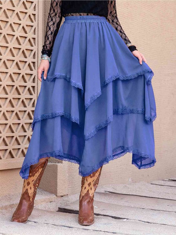 Tasha Tiered Midi Skirt // Honeypot: New + Vintage High Quality Western Wear