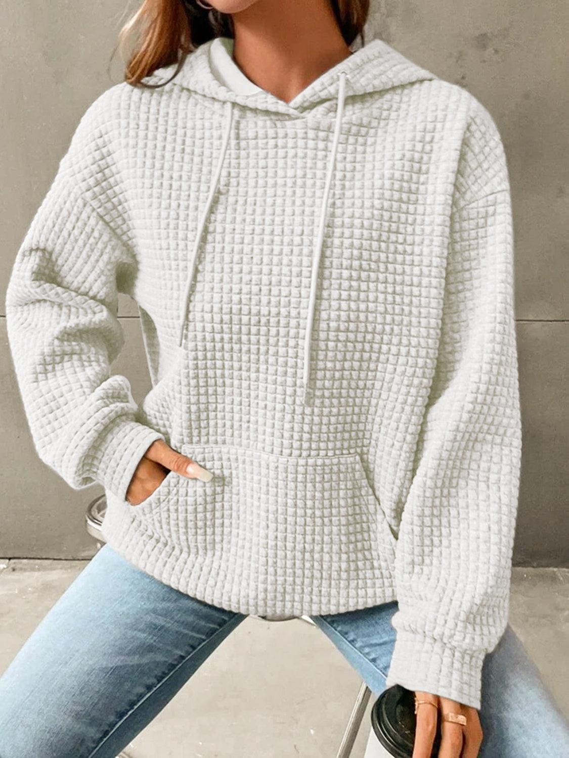 Textured Drawstring Drop Shoulder Hoodie // Honeypot: New + Vintage High Quality Western Wear