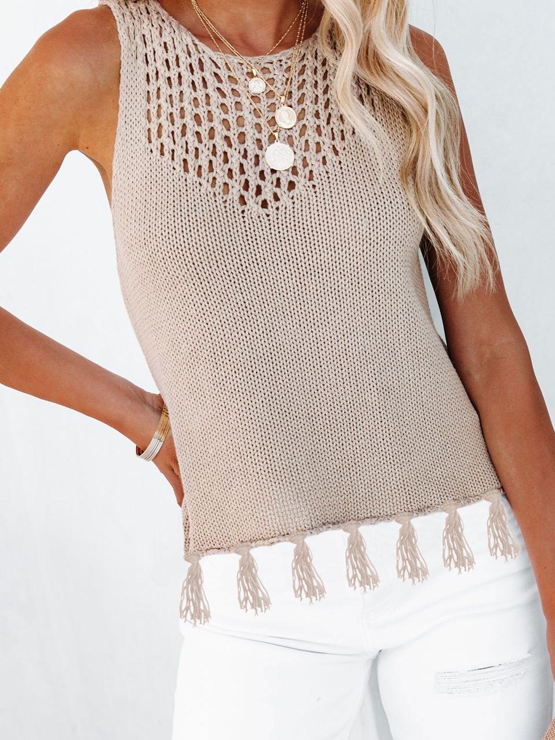 Cutout Tassel Round Neck Tank // Honeypot: New + Vintage High Quality Western Wear