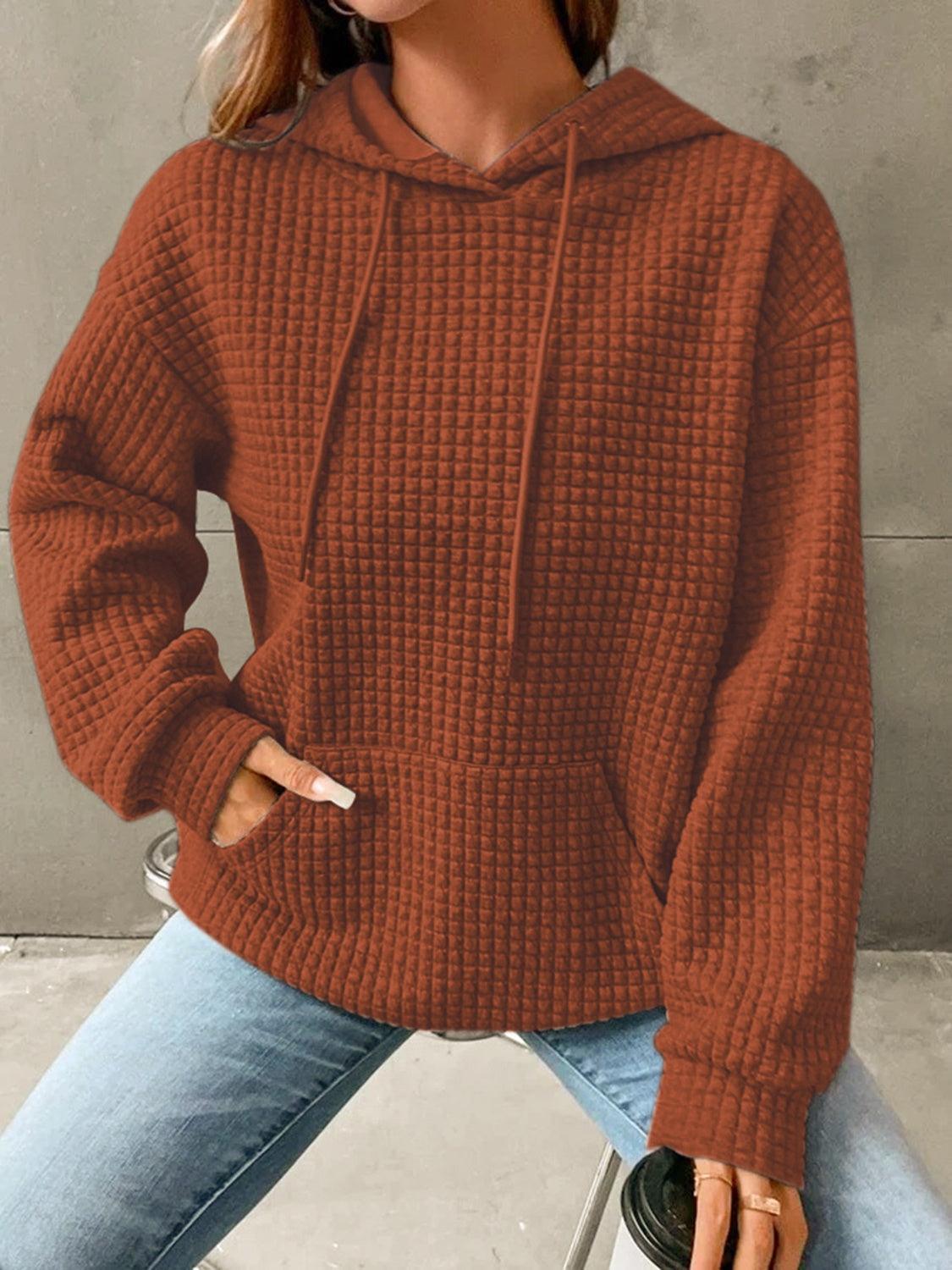 Textured Drawstring Drop Shoulder Hoodie // Honeypot: New + Vintage High Quality Western Wear