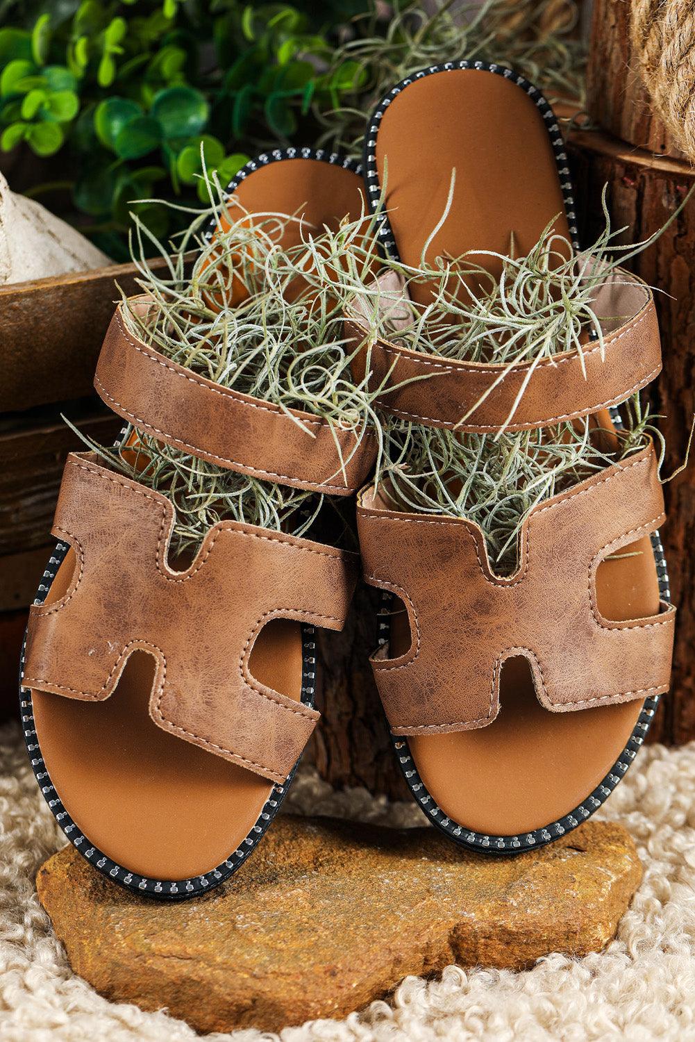 Trendy Cut-Out H Shape Slides // Honeypot: New + Vintage High Quality Western Wear