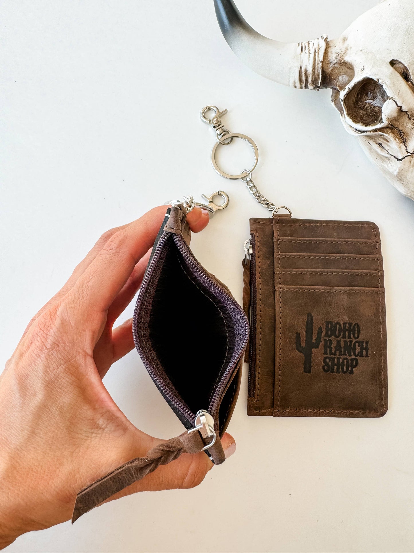 Thunderbird Cowhide Leather Keychain Wallet // Honeypot: New + Vintage High Quality Western Wear