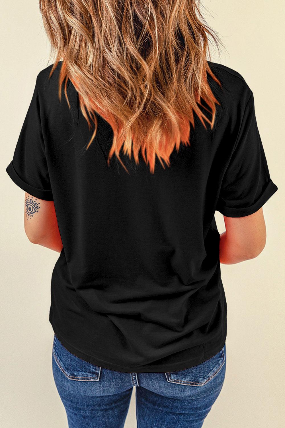 Letter Graphic Round Neck Short Sleeve T-Shirt // Honeypot: New + Vintage High Quality Western Wear