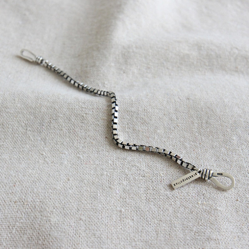 Minimalist Sterling Silver Box Chain Bracelet // Honeypot: New + Vintage High Quality Western Wear