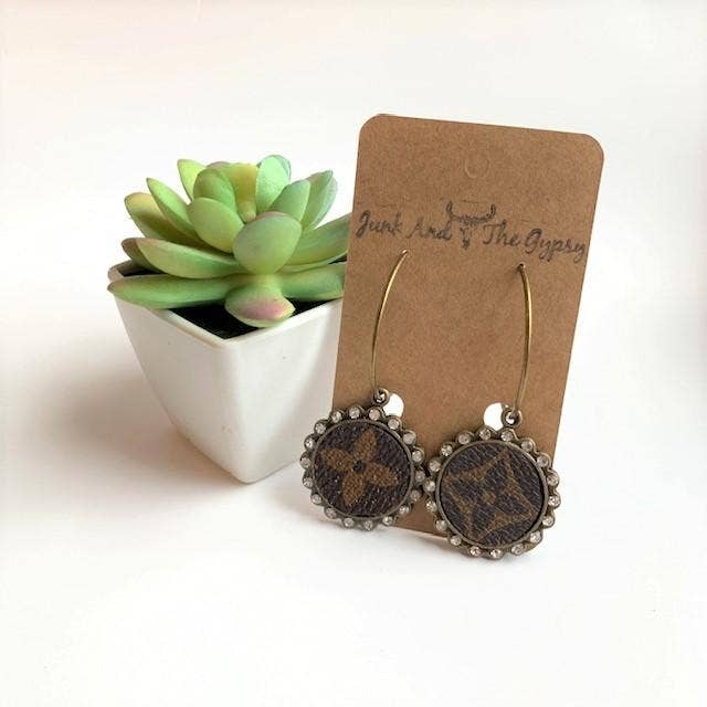 Upcycled LV Round Hoop Earrings // Honeypot: New + Vintage High Quality Western Wear