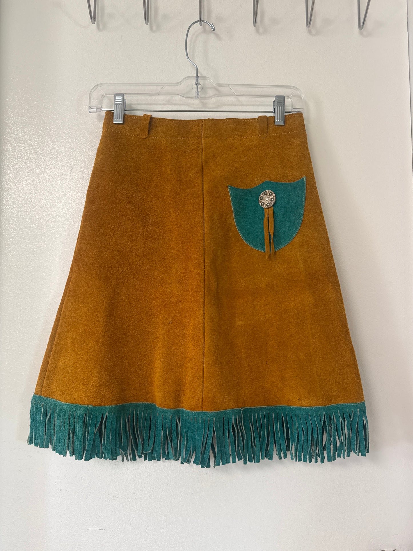 1 of 1 Vintage Suede Fringe Skirt, S