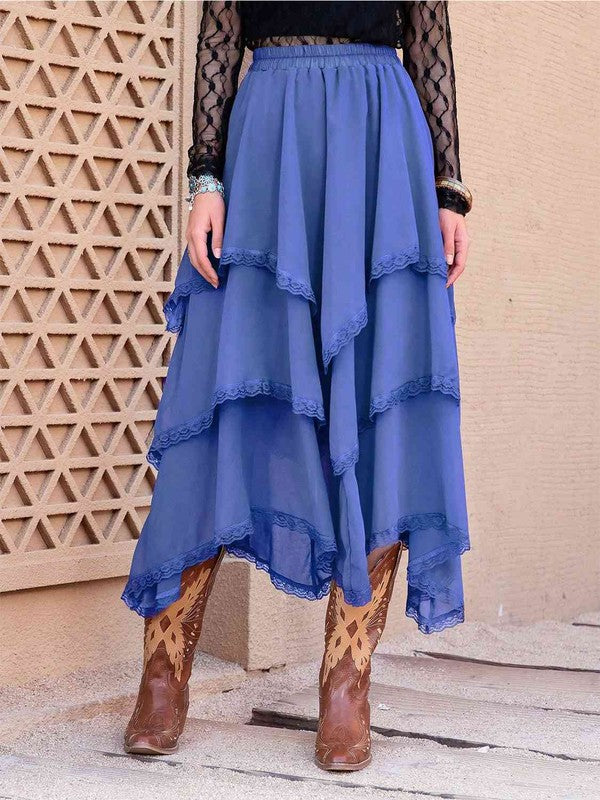 Tasha Tiered Midi Skirt // Honeypot: New + Vintage High Quality Western Wear