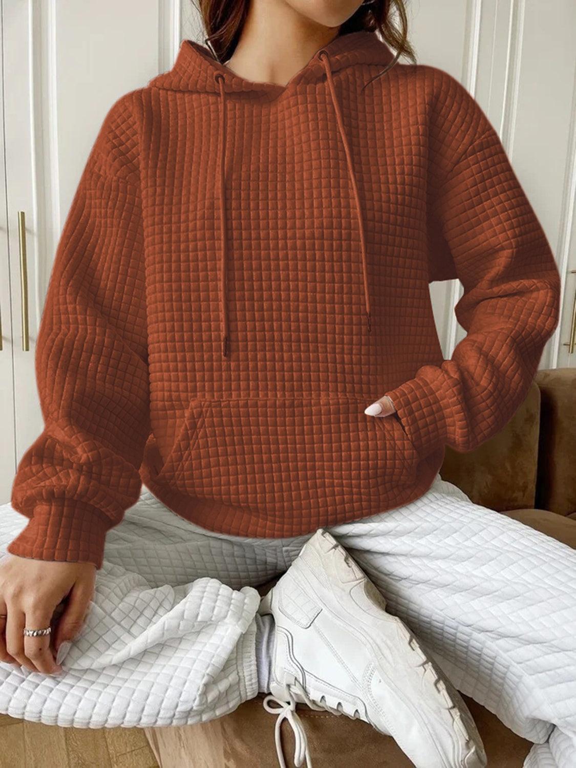 Textured Drawstring Drop Shoulder Hoodie // Honeypot: New + Vintage High Quality Western Wear