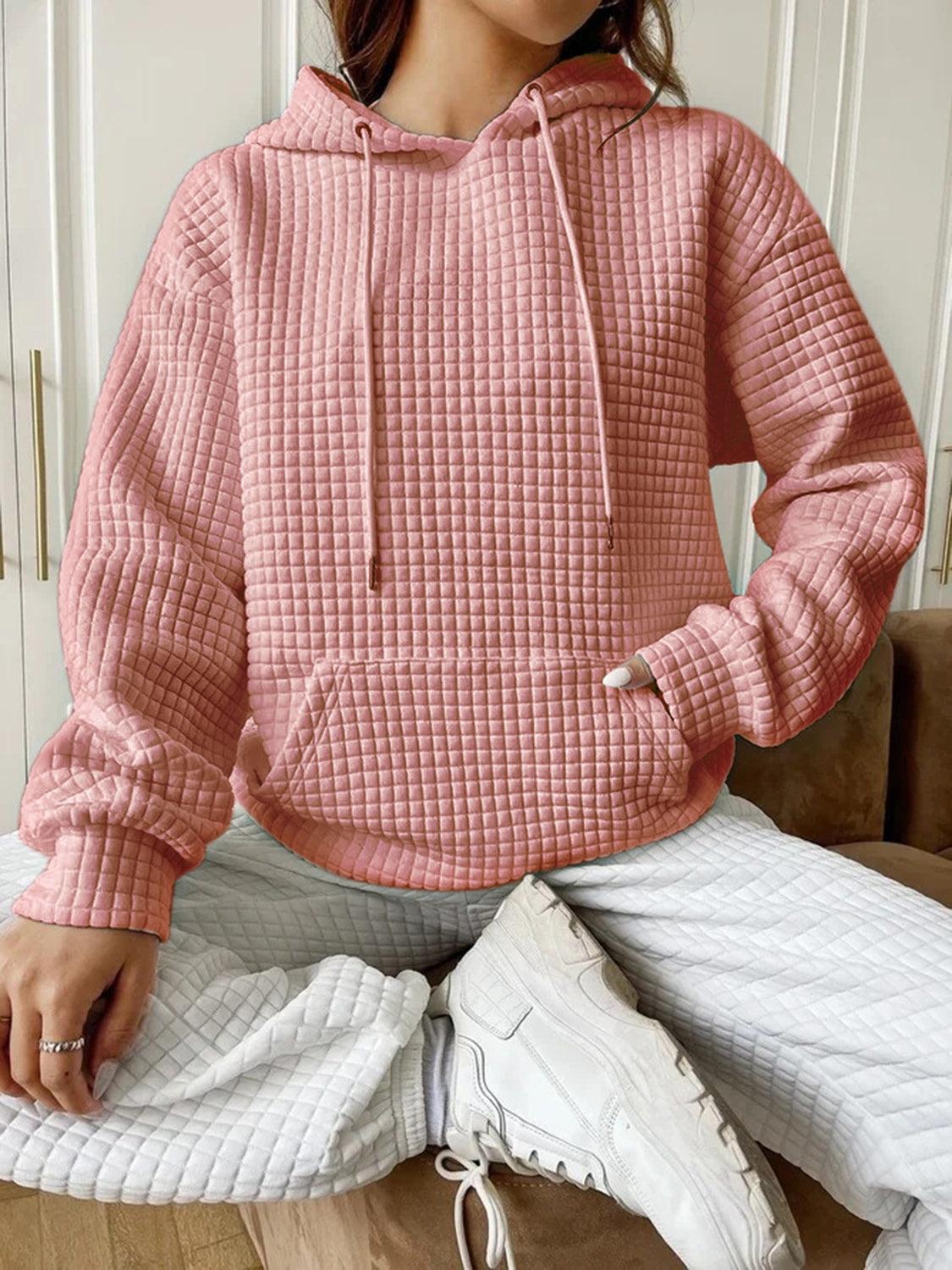 Textured Drawstring Drop Shoulder Hoodie // Honeypot: New + Vintage High Quality Western Wear