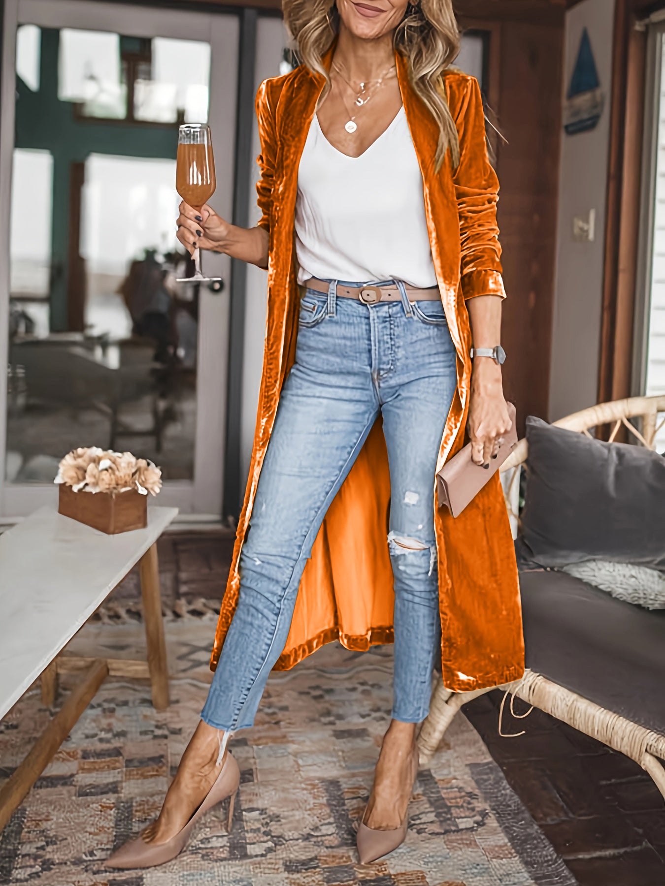 Open Front Velour Duster // Honeypot: New + Vintage High Quality Western Wear