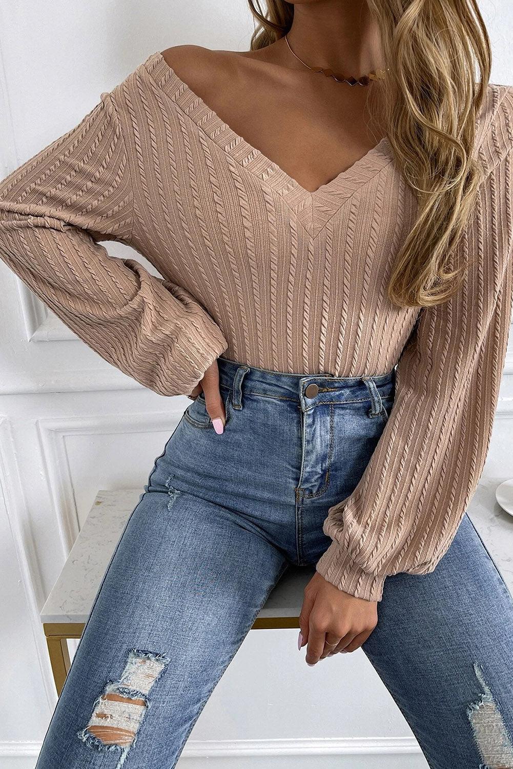 Black V-Neck Lantern Sleeve Top // Honeypot: New + Vintage High Quality Western Wear