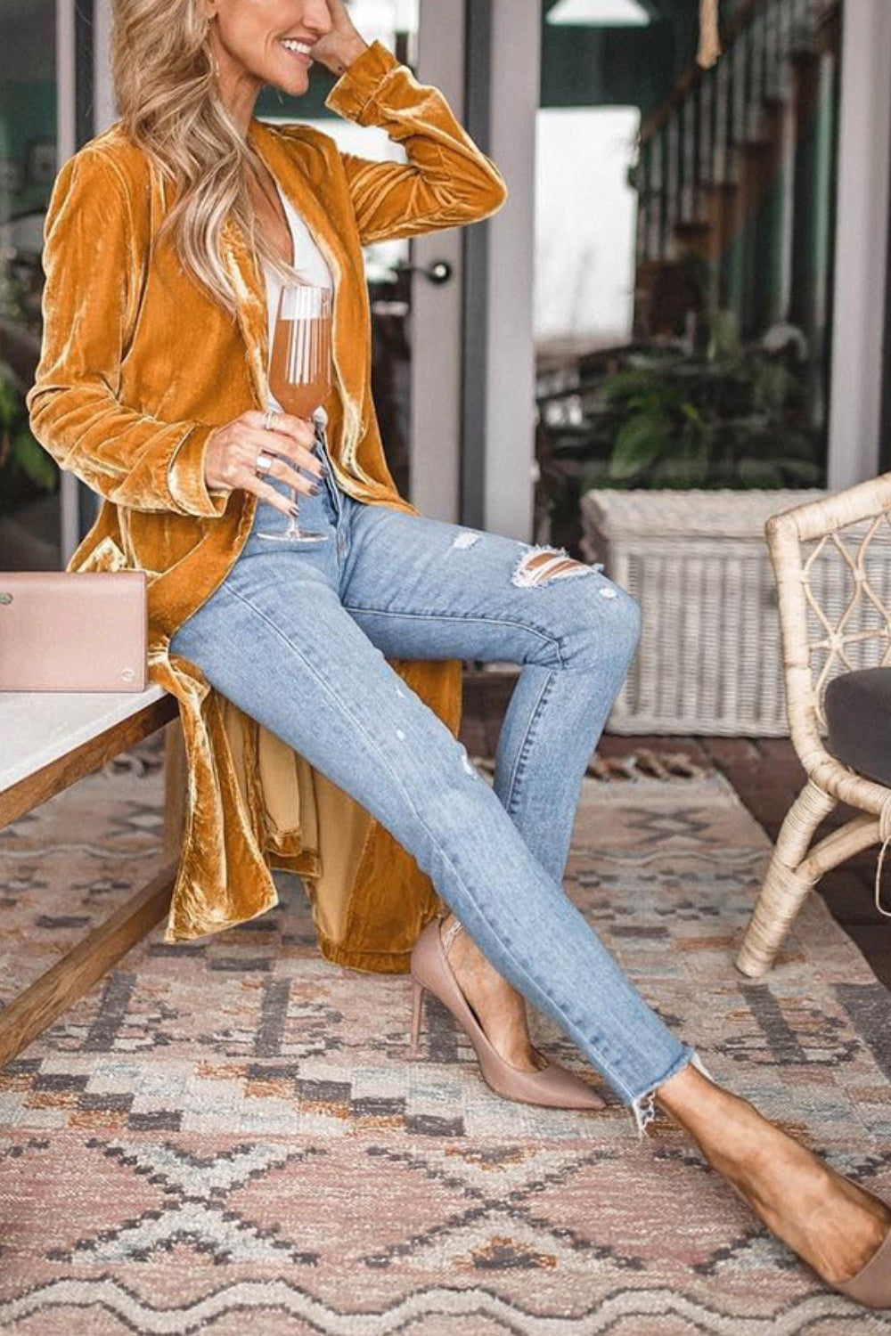 Open Front Velour Duster // Honeypot: New + Vintage High Quality Western Wear