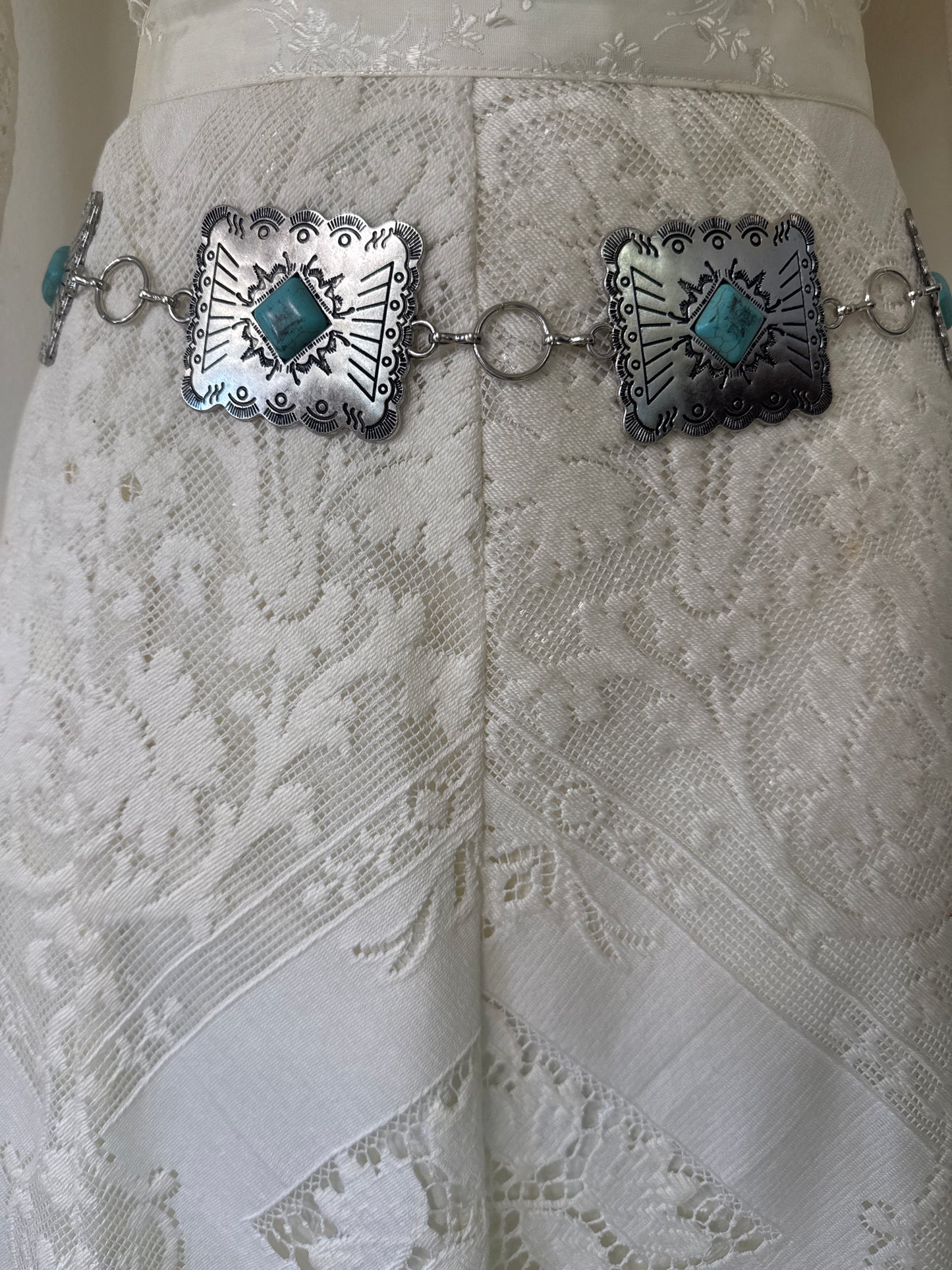80's Bridal Fringe Pearl Snap + Skirt Set // Martin McCrea, S