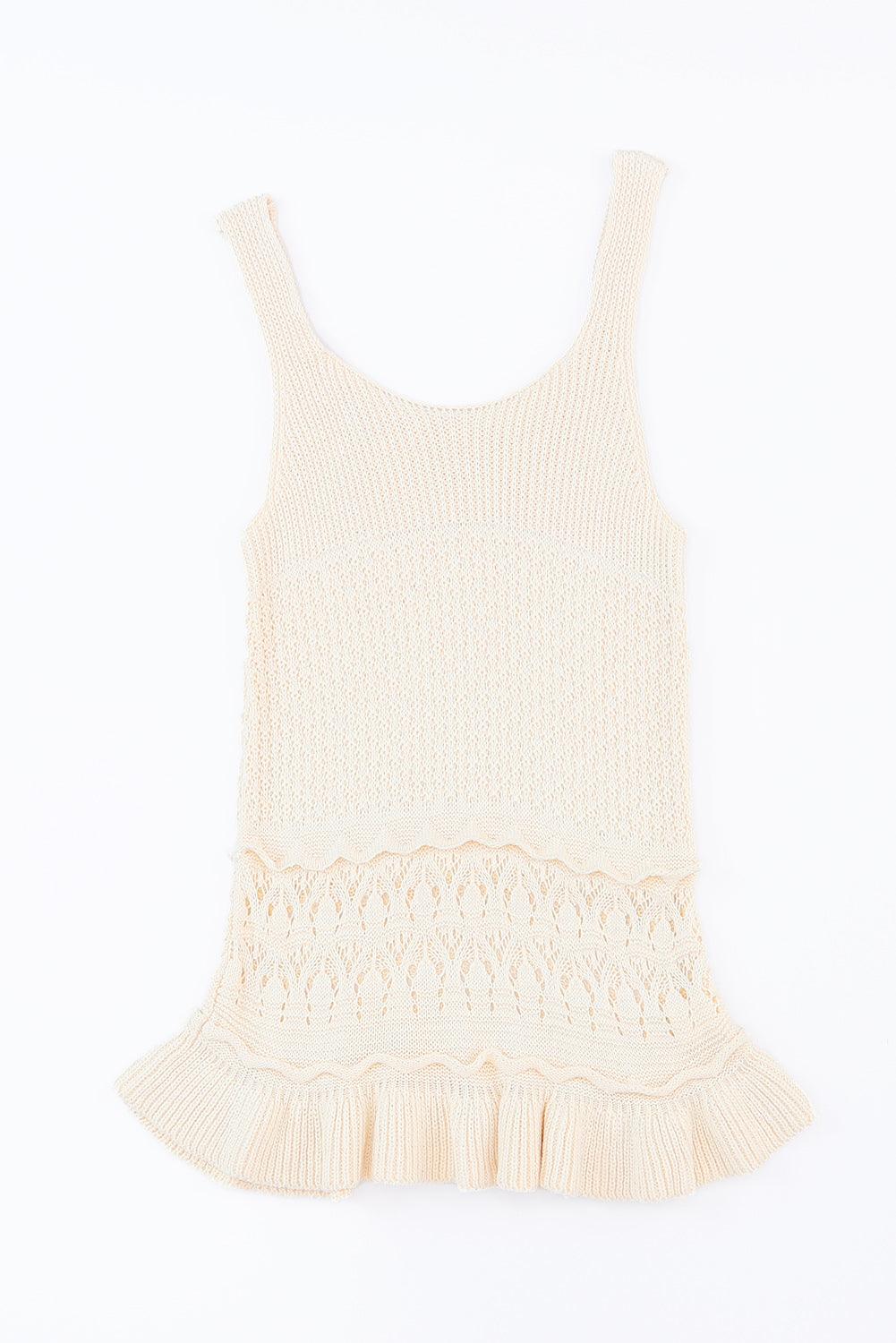Full Size Ruffled Openwork Wide Strap Tank // Honeypot: New + Vintage High Quality Western Wear