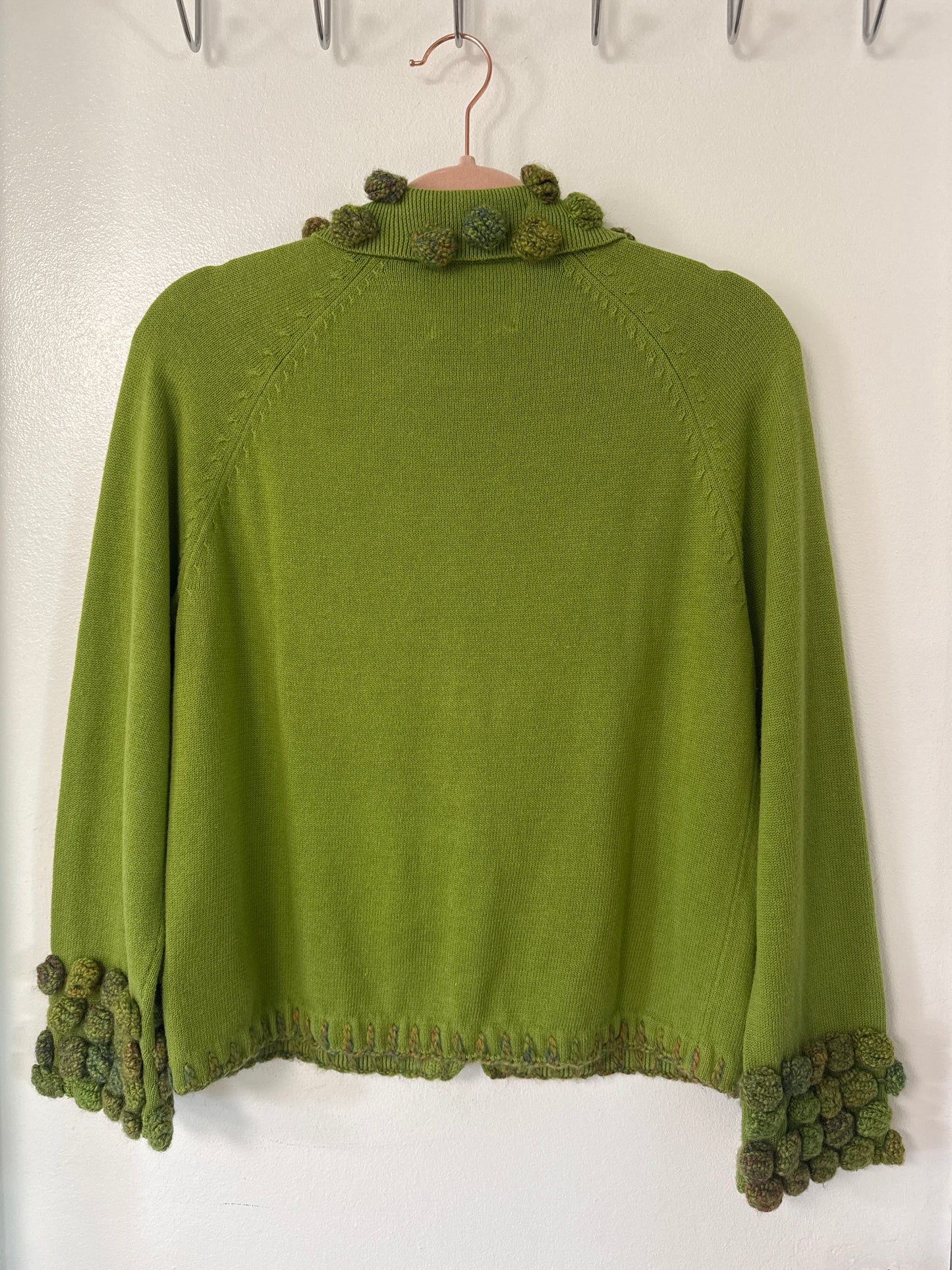 Vintage Green Knit Cardigan // Michael Simon, S