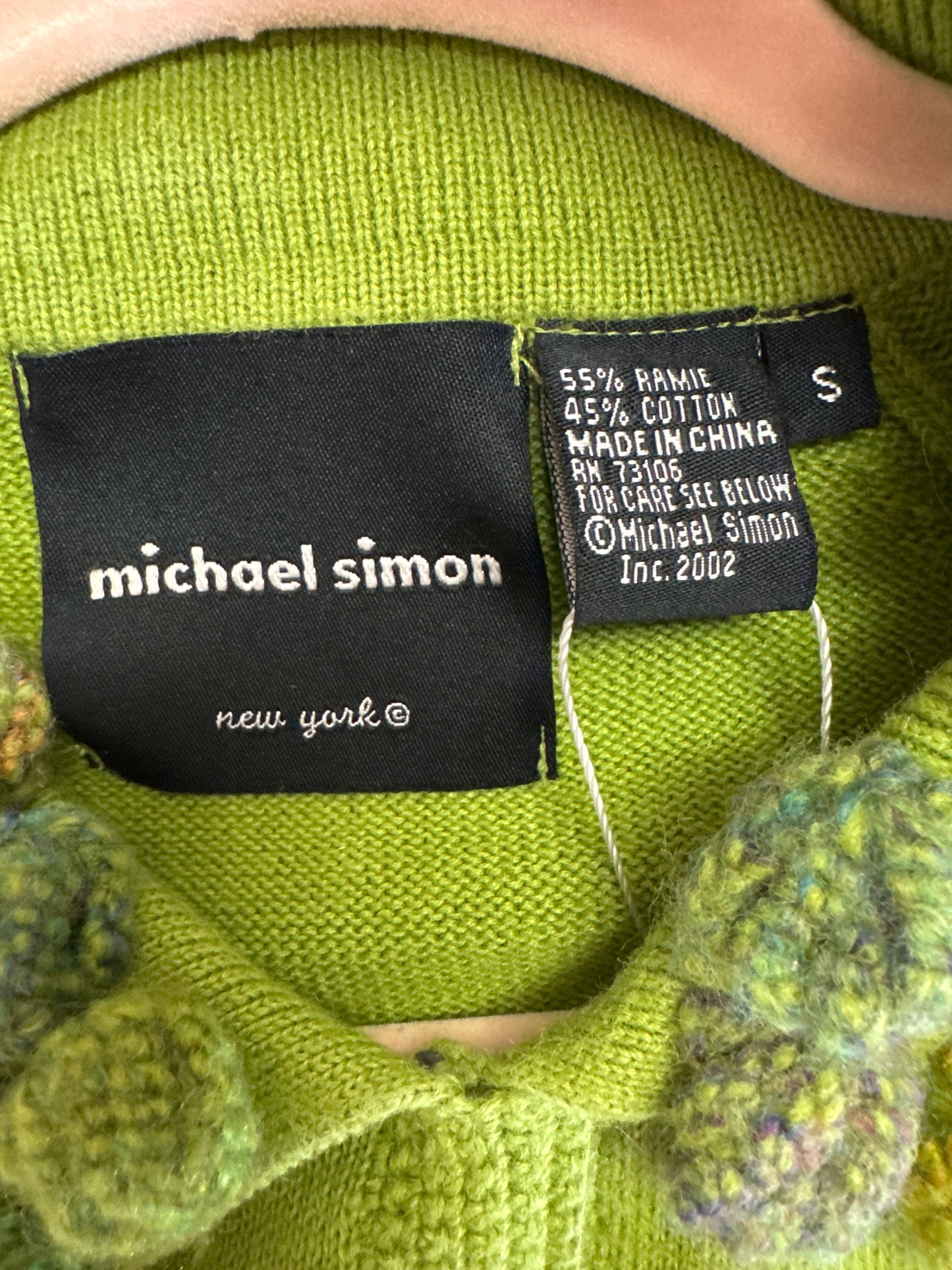Vintage Green Knit Cardigan // Michael Simon, S