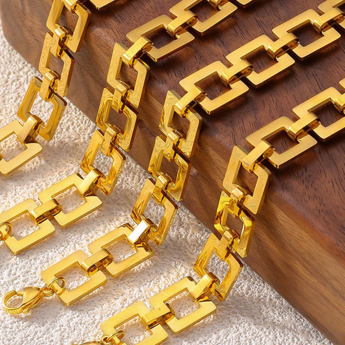 Titanium Steel Hollow Square Chain Bracelet // Honeypot: New + Vintage High Quality Western Wear