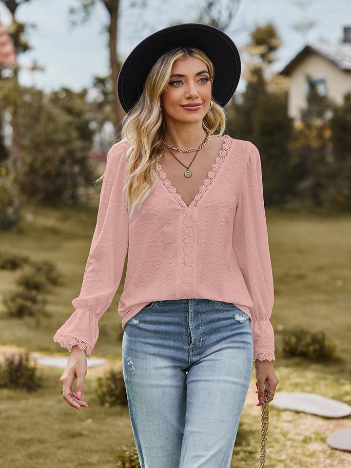 V-Neck Flounce Sleeve Blouse // Honeypot: New + Vintage High Quality Western Wear