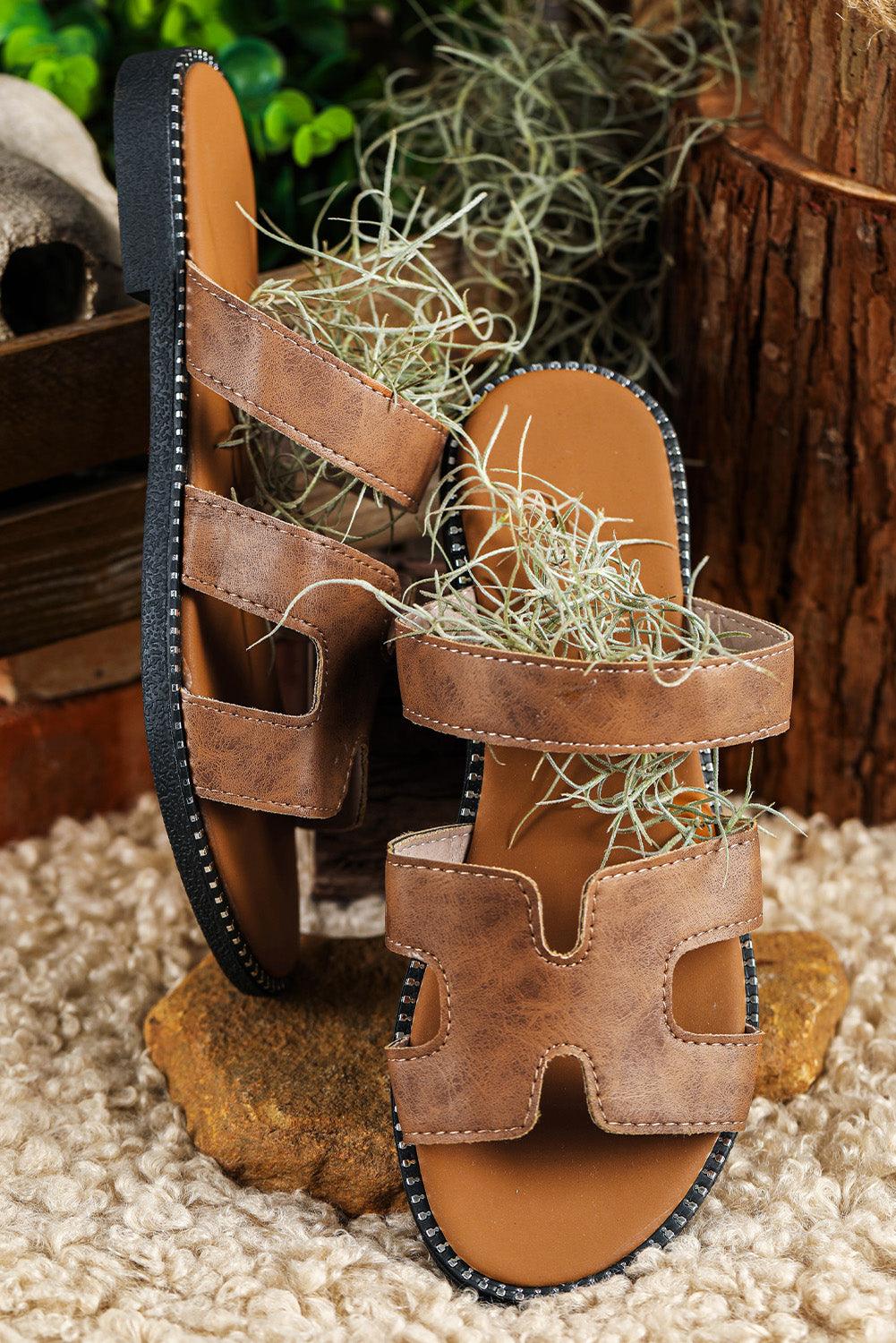 Trendy Cut-Out H Shape Slides // Honeypot: New + Vintage High Quality Western Wear