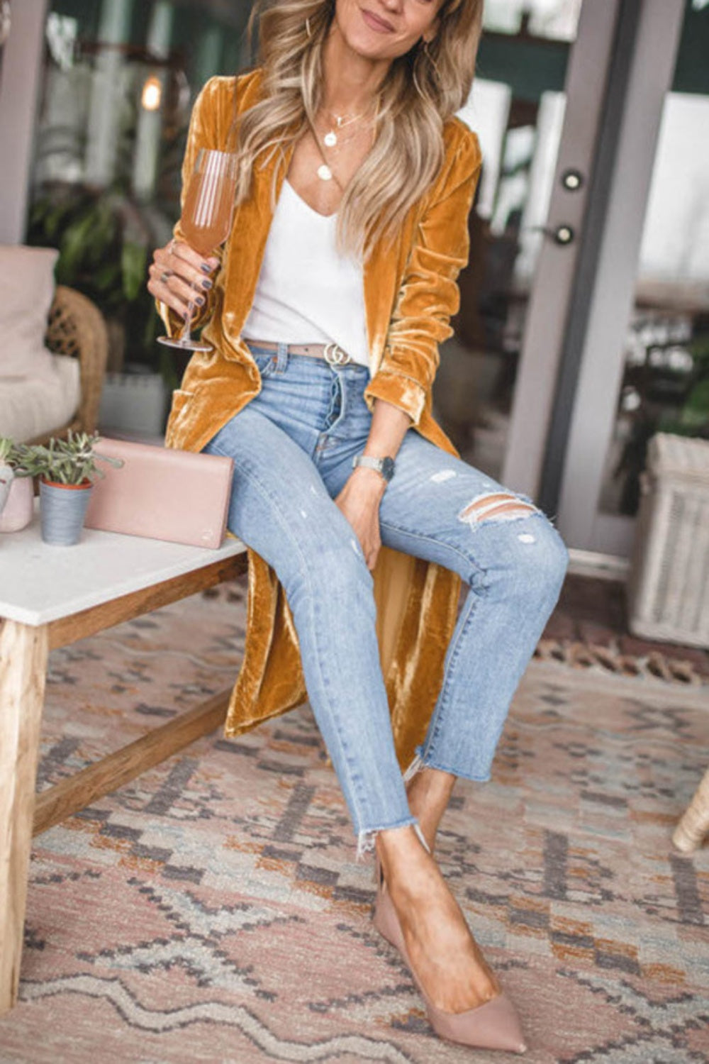 Open Front Velour Duster // Honeypot: New + Vintage High Quality Western Wear