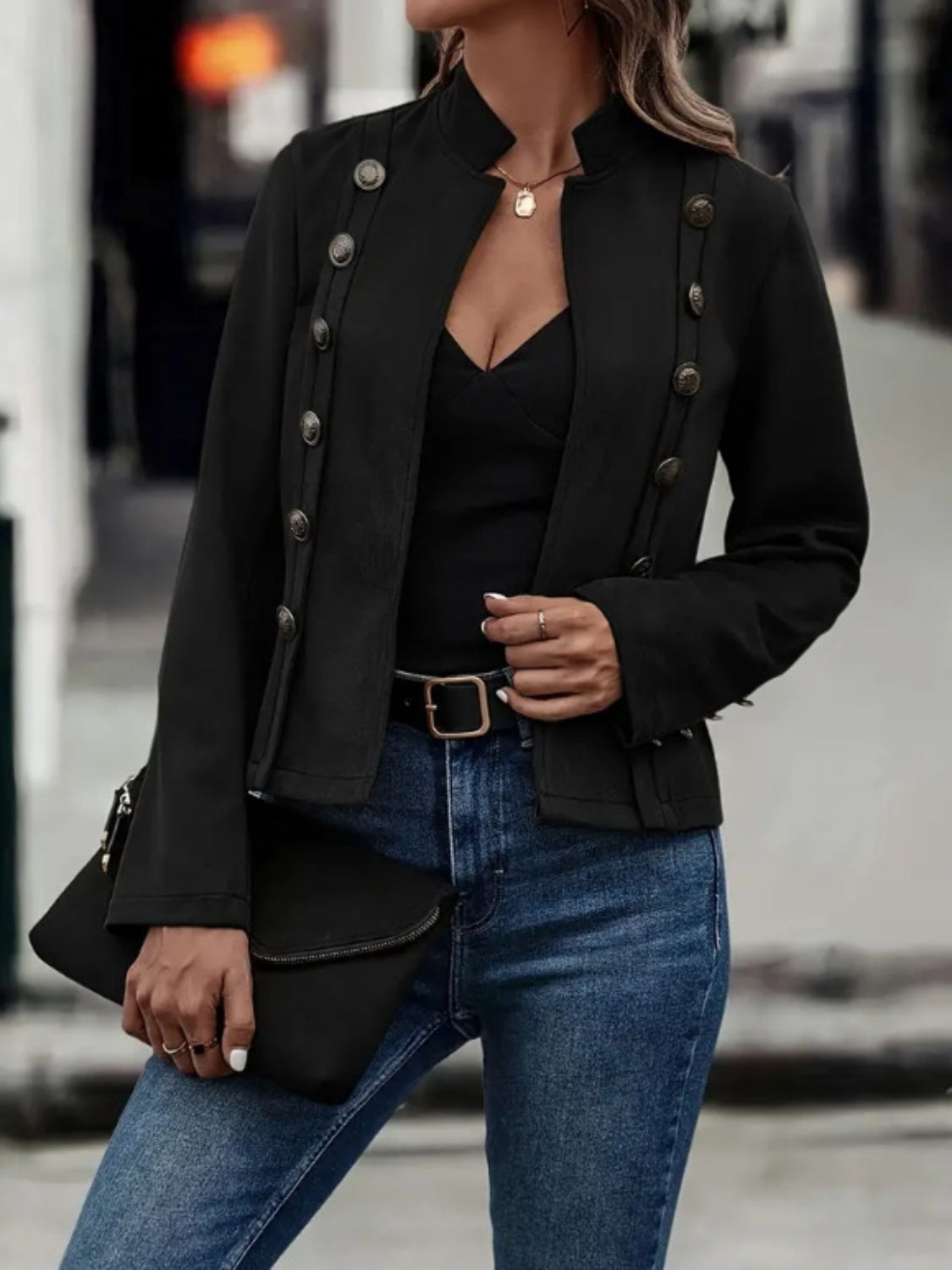 Decorative Button Open Front Long Sleeve Jacket // Honeypot: New + Vintage High Quality Western Wear