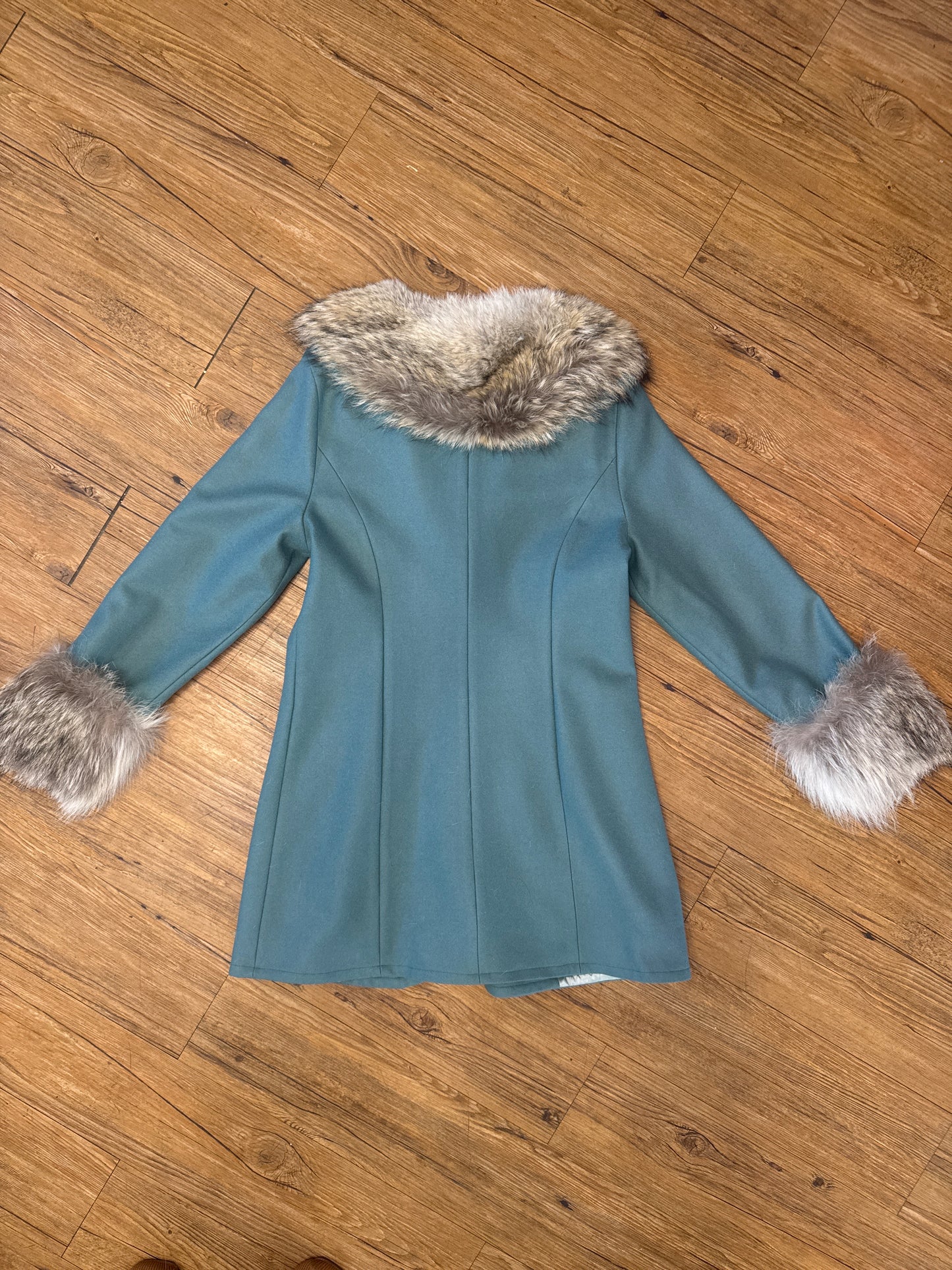 Vintage Wool + Coyote Fur Coat, S/M