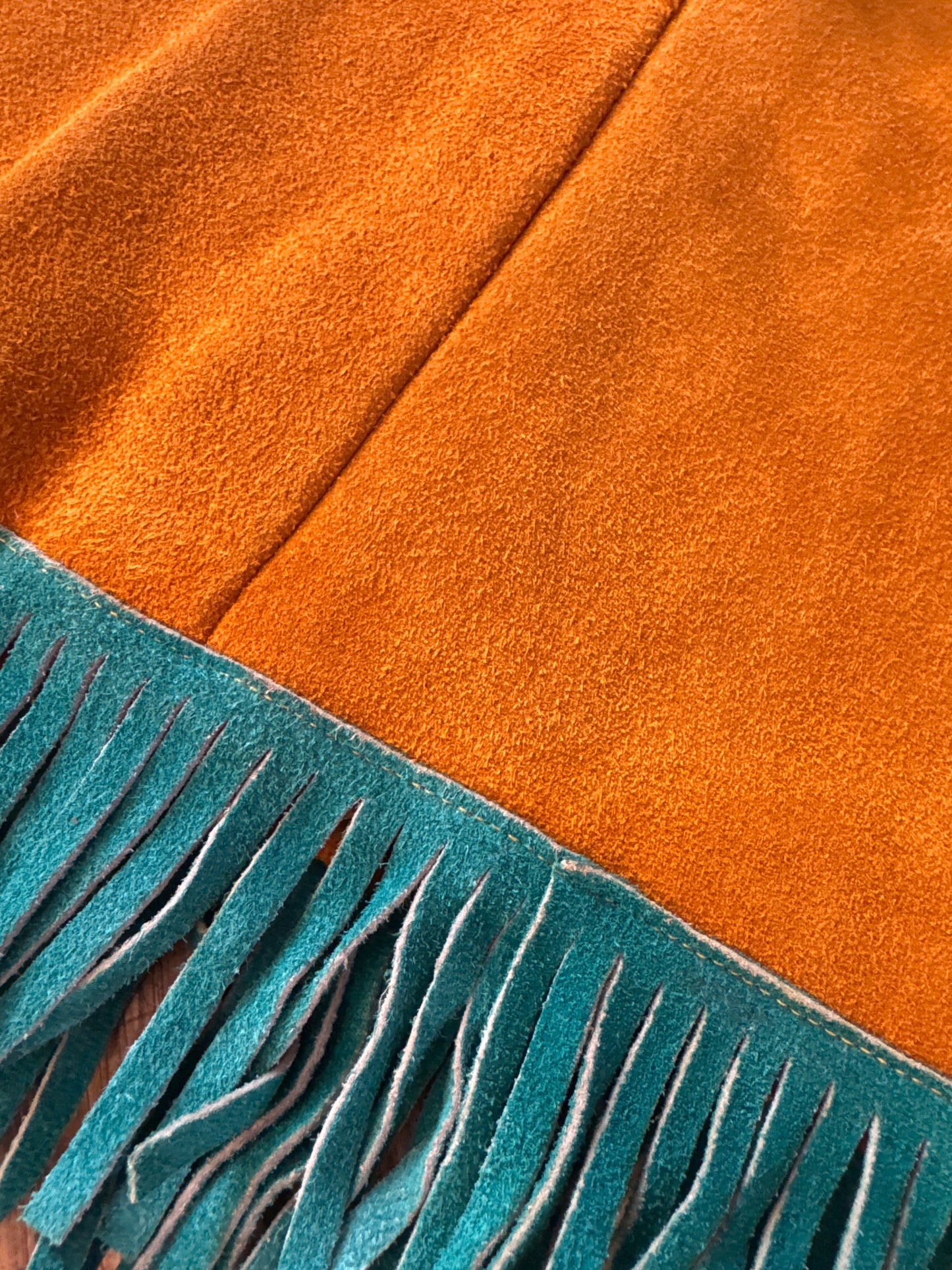 1 of 1 Vintage Suede Fringe Skirt, S