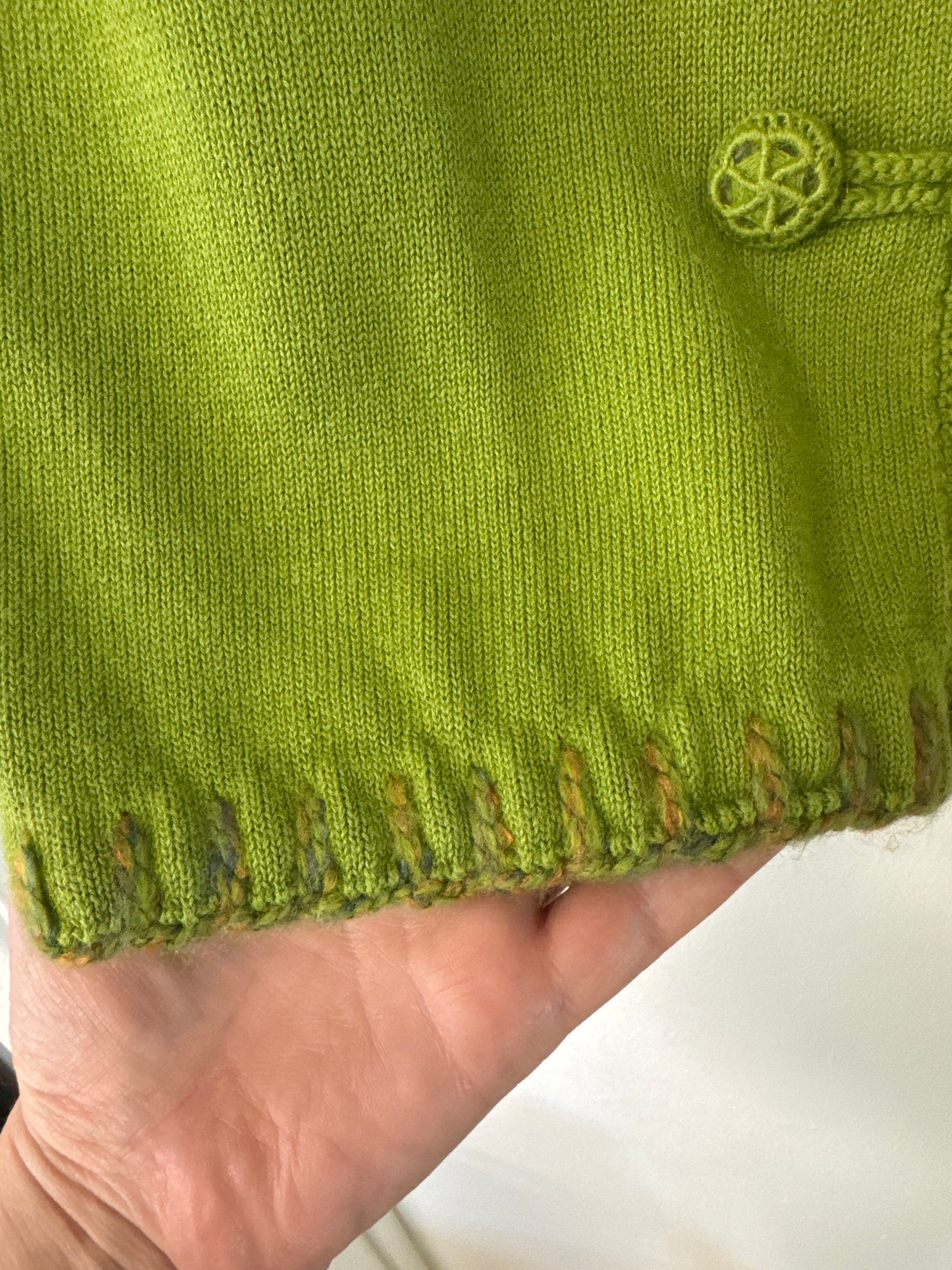 Vintage Green Knit Cardigan // Michael Simon, S