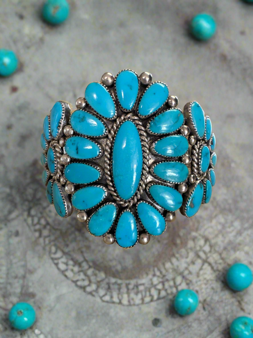 Stunning Zuni Turquoise Cuff by Alice Quam
