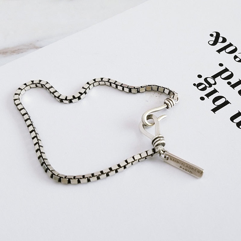 Minimalist Sterling Silver Box Chain Bracelet // Honeypot: New + Vintage High Quality Western Wear