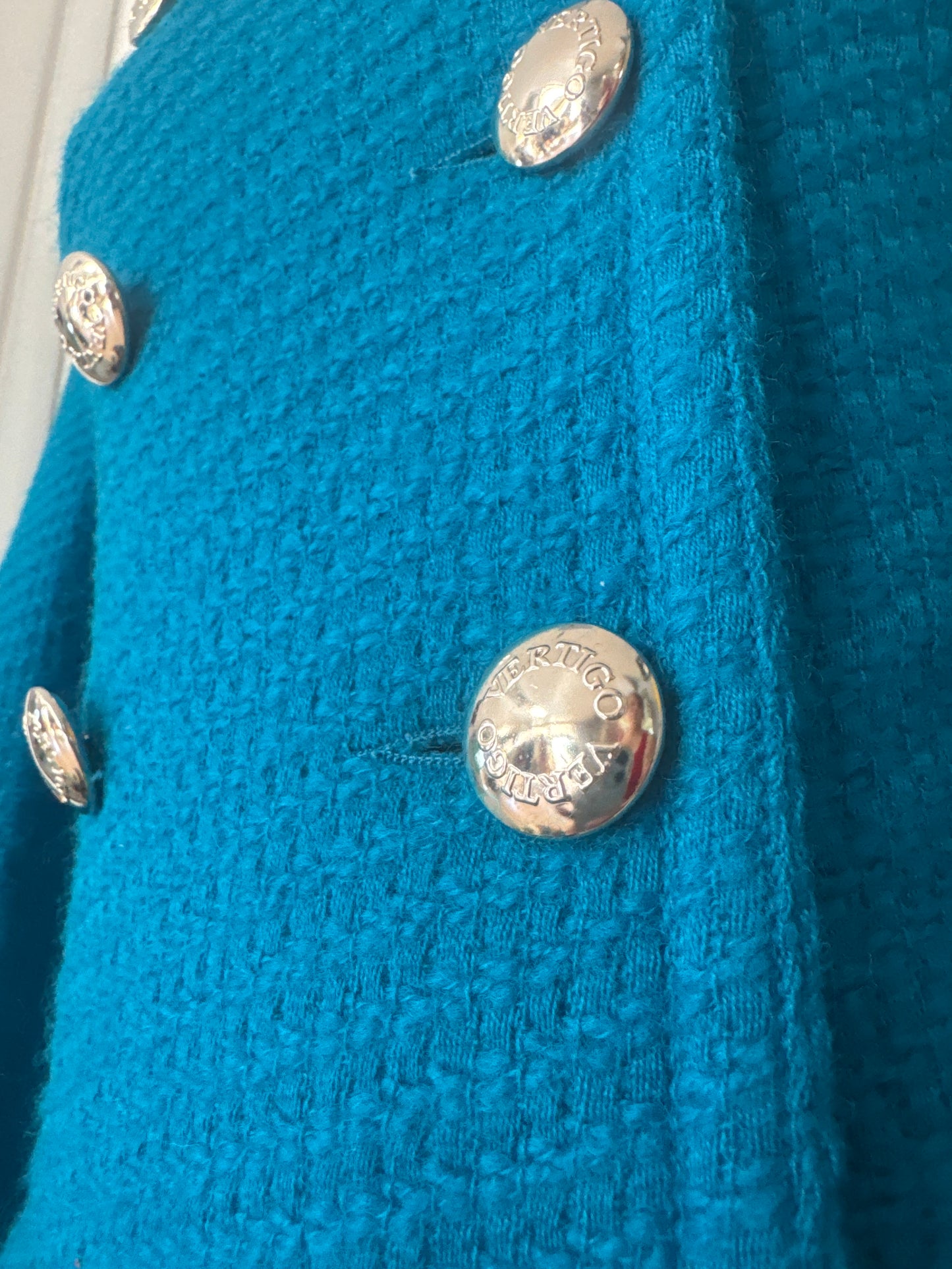 Blue Tweed Skirt Suit Set // Vertigo Paris
