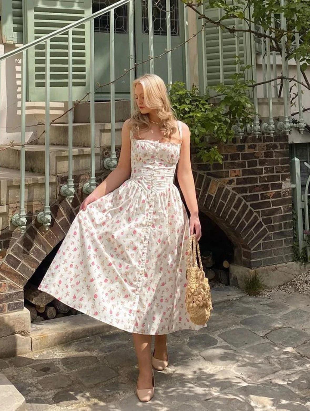 Corset Style Square Neckline Sundress // Honeypot: New + Vintage High Quality Western Wear