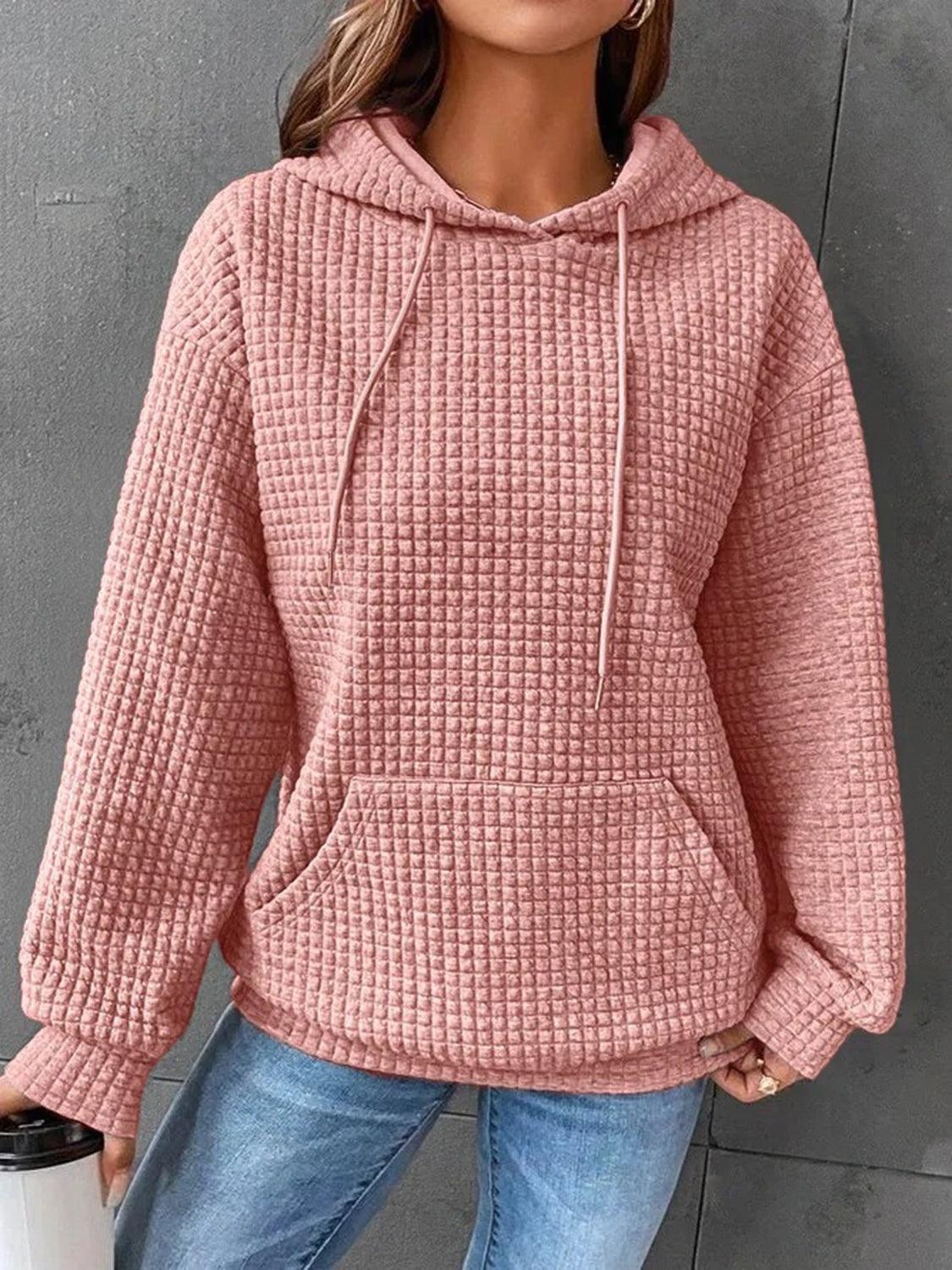 Textured Drawstring Drop Shoulder Hoodie // Honeypot: New + Vintage High Quality Western Wear