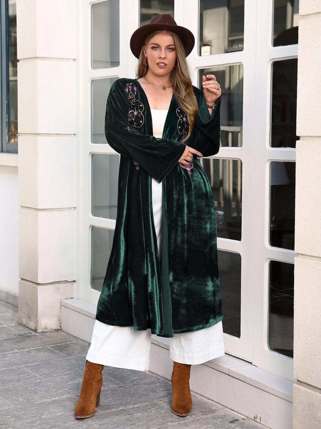 Plus Size Printed Open Front Long Sleeve Cardigan // Honeypot: New + Vintage High Quality Western Wear